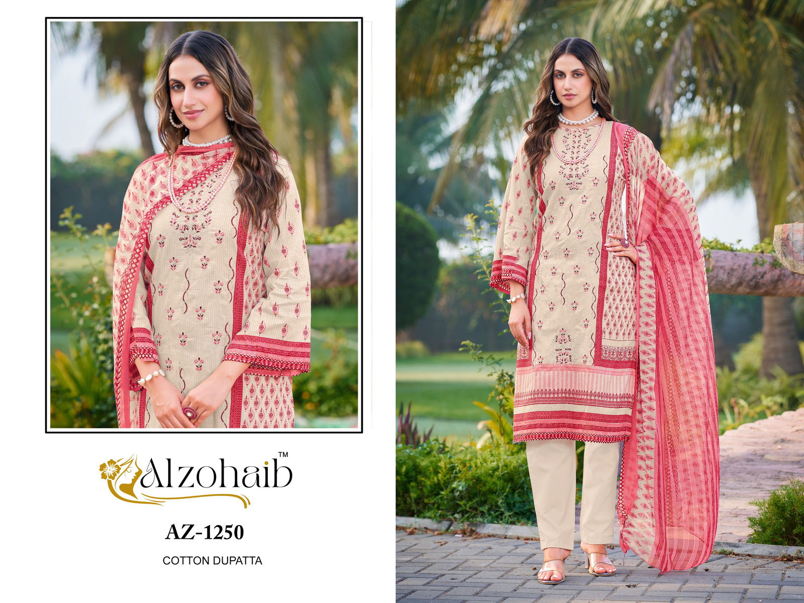 Ruaab Vol 1 By Alzohaib Cotton Dupatta Pakistani Salwar Suits Wholesale Online